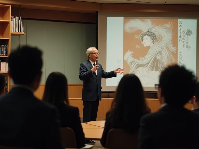 林先生の文学講話の様子