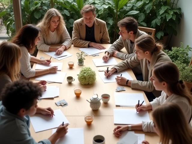 詩作ワークショップの参加者たち